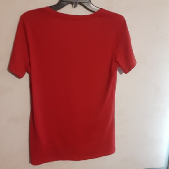 Nike Dri Fit Women's LA Angels Athletic Cut V Neck SS Shirt Size M - Picture 3 of 4